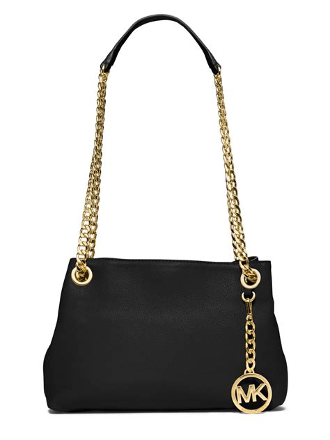 michael kors bag black gold chain|Michael Kors black purses.